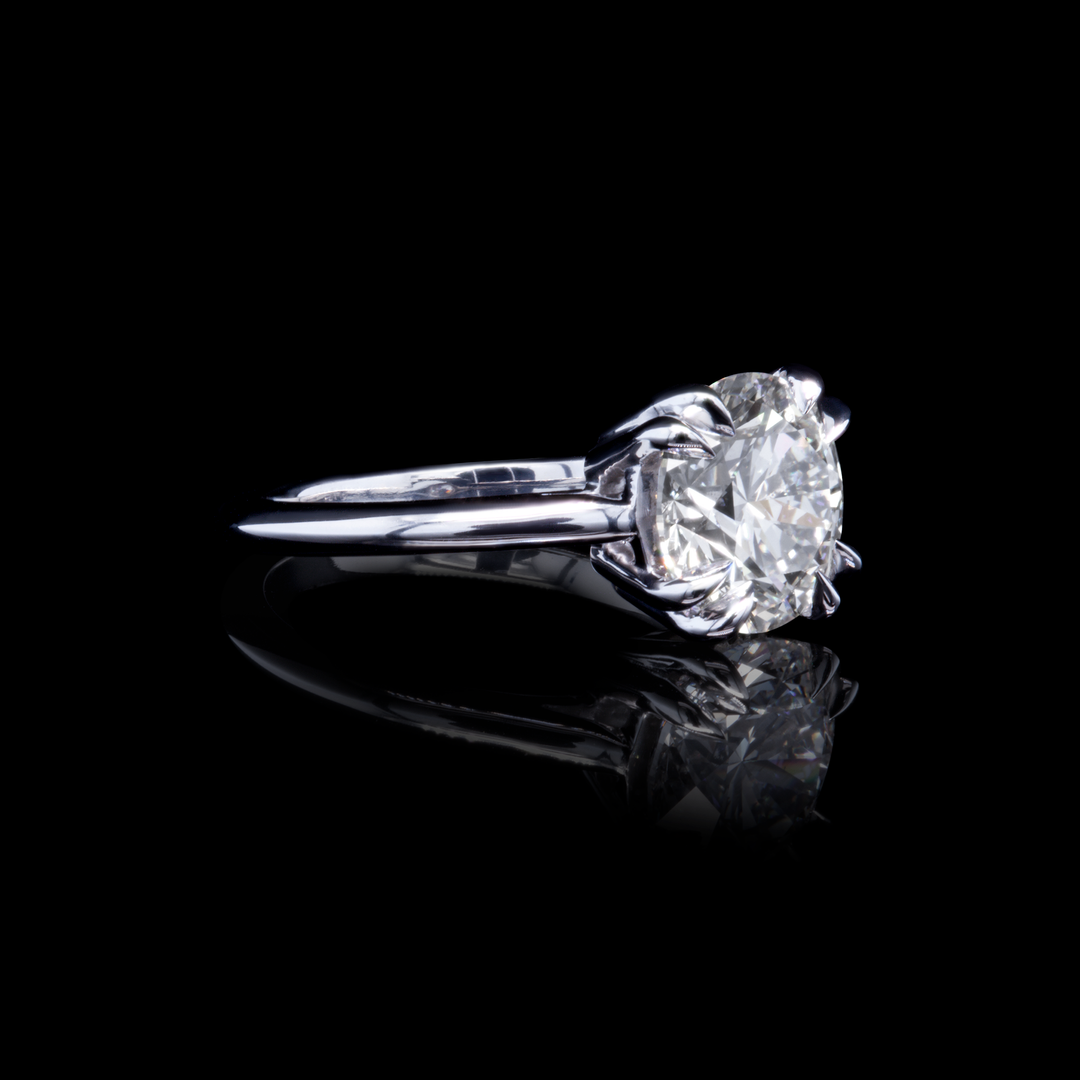 Diamond ring on a black background