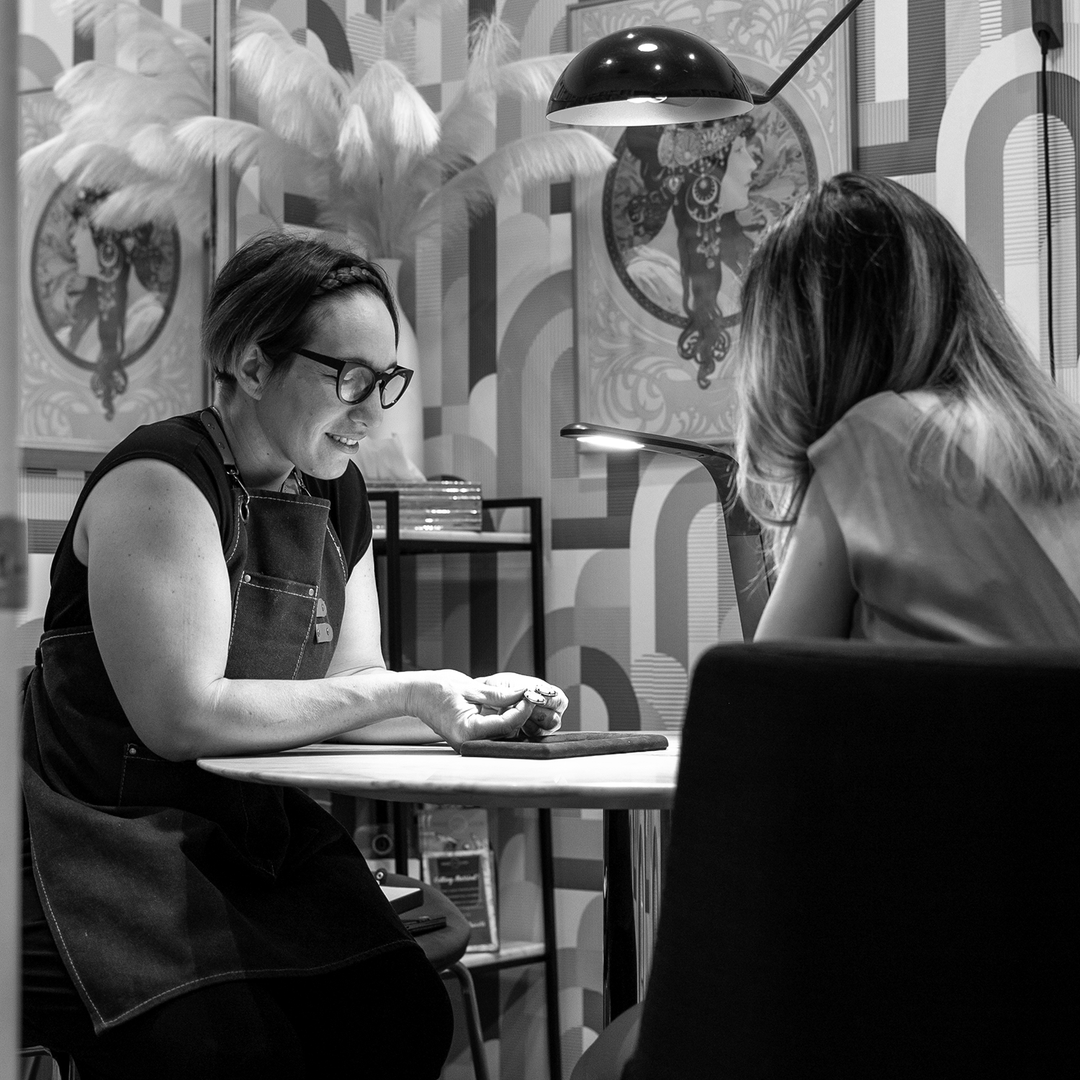 Sabrina Melendez, meeting with a trade jewellery for an hourly consulting meeting.