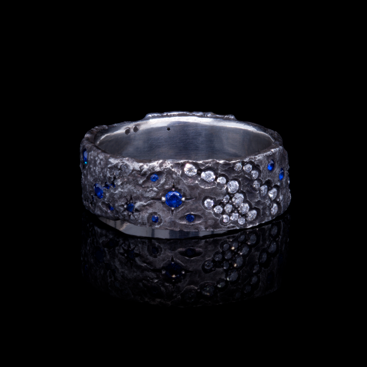 Galaxy003 - Silver and Lab Sapphire Ring