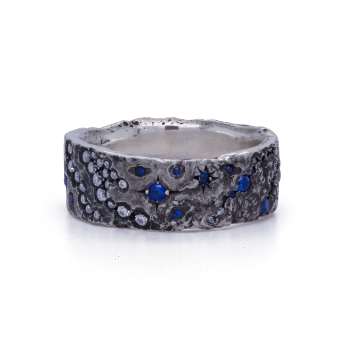 Galaxy003 - Silver and Lab Sapphire Ring
