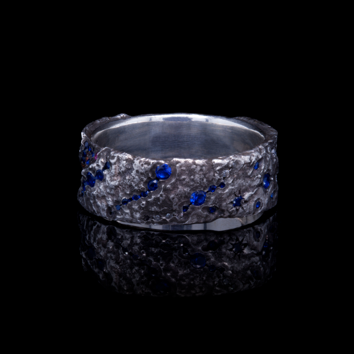 Galaxy003 - Silver and Lab Sapphire Ring