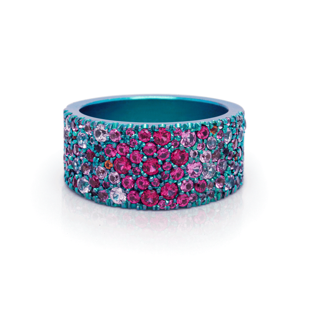 Titanium diamond ring