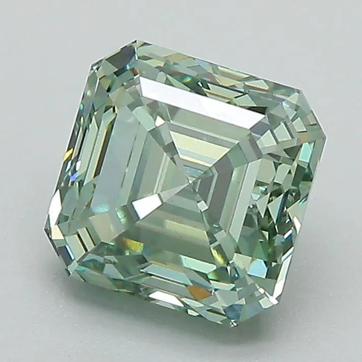2.18ct Square emerald Lab Grown Diamond (Colour Fancy Intense Green, Clarity VVS2, IGI Certified)