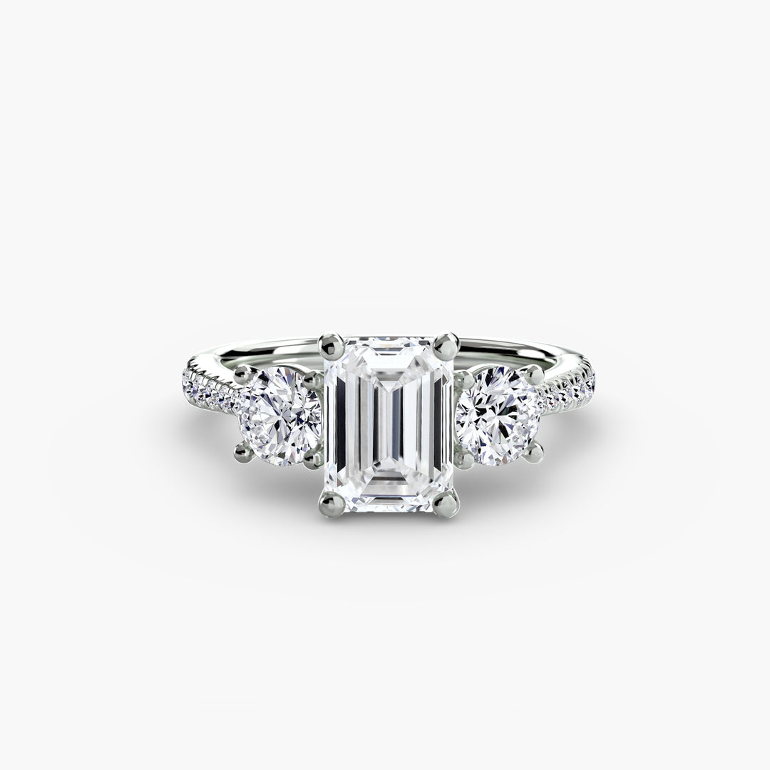 Three-Stone with Pavé Band