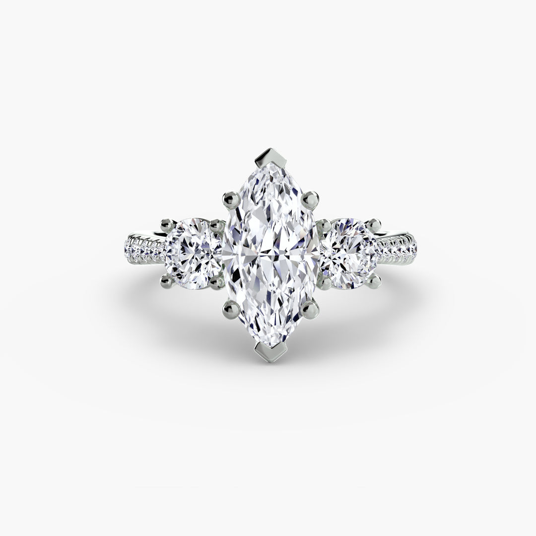 Three-Stone with Pavé Band