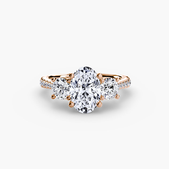 Three-Stone with Pavé Band