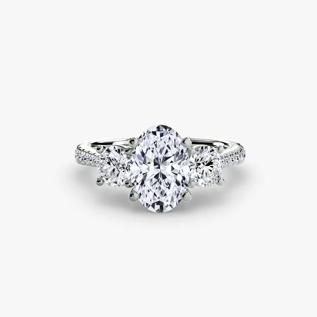 Three-Stone with Pavé Band