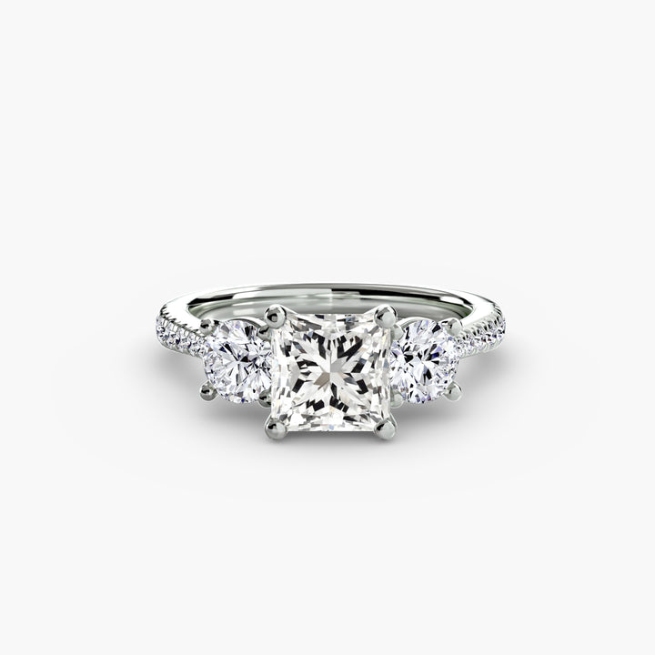 Three-Stone with Pavé Band