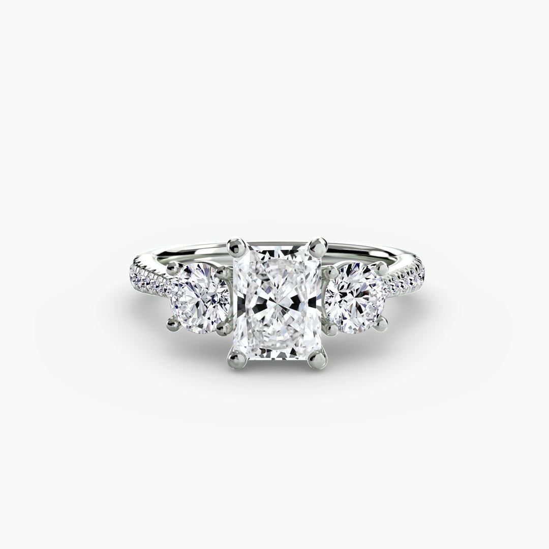 Three-Stone with Pavé Band
