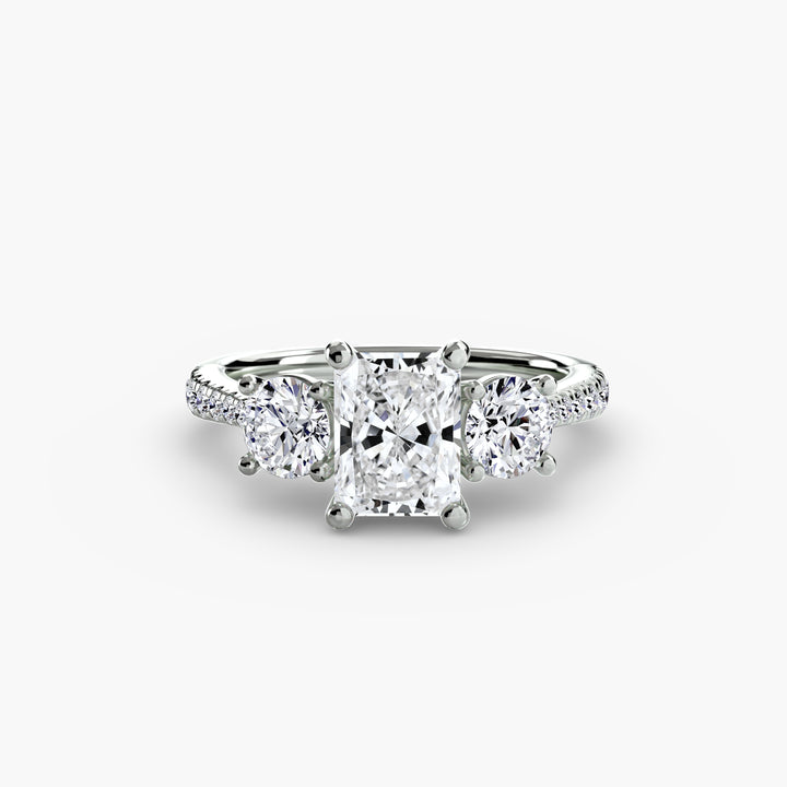 Three-Stone with Pavé Band