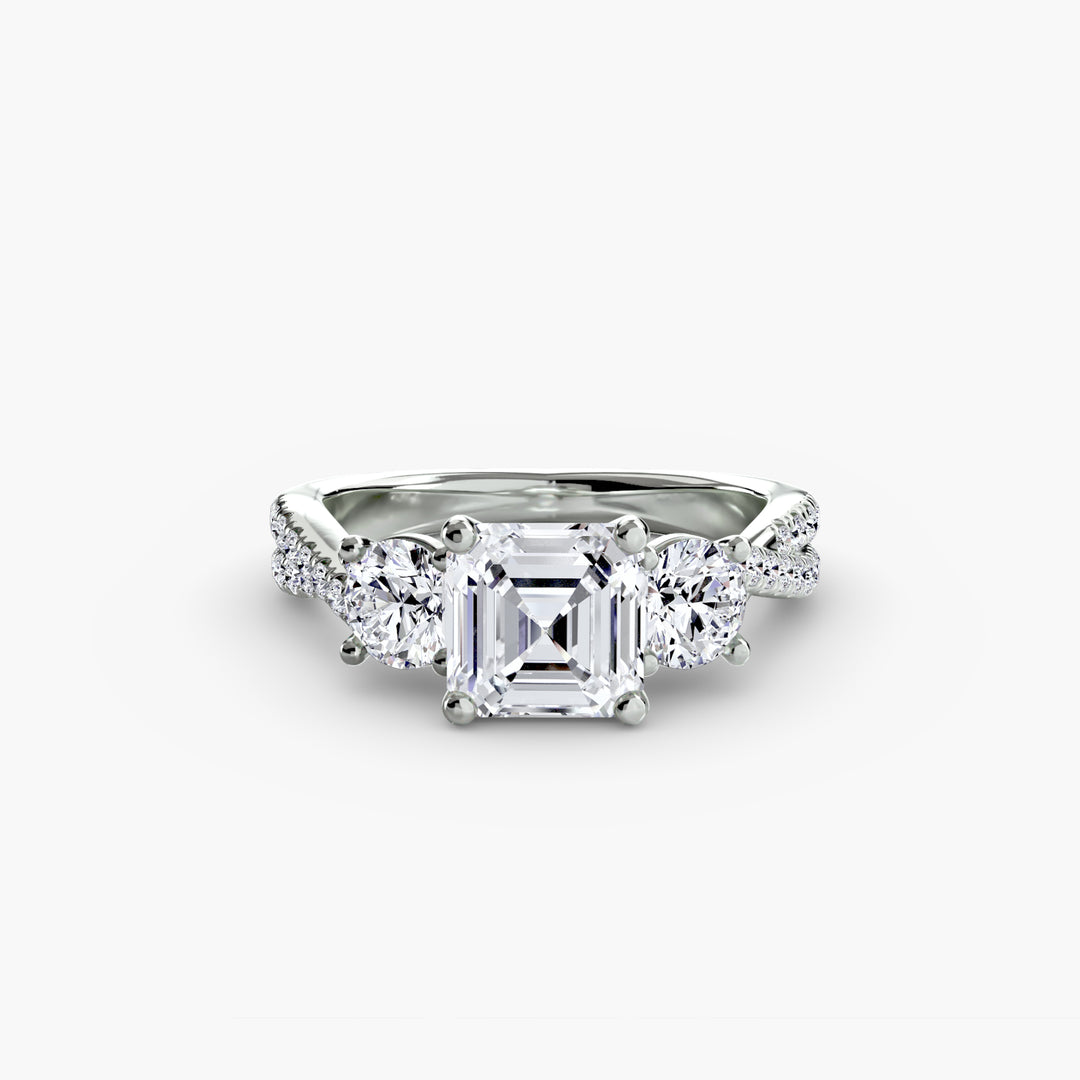 Three-Stone with Pavé Band 2