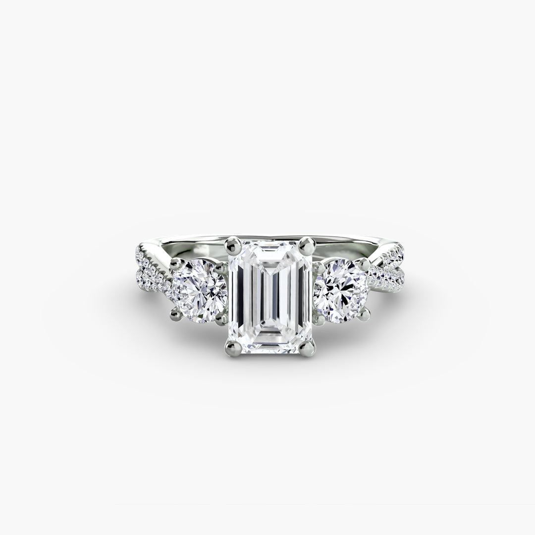 Three-Stone with Pavé Band 2