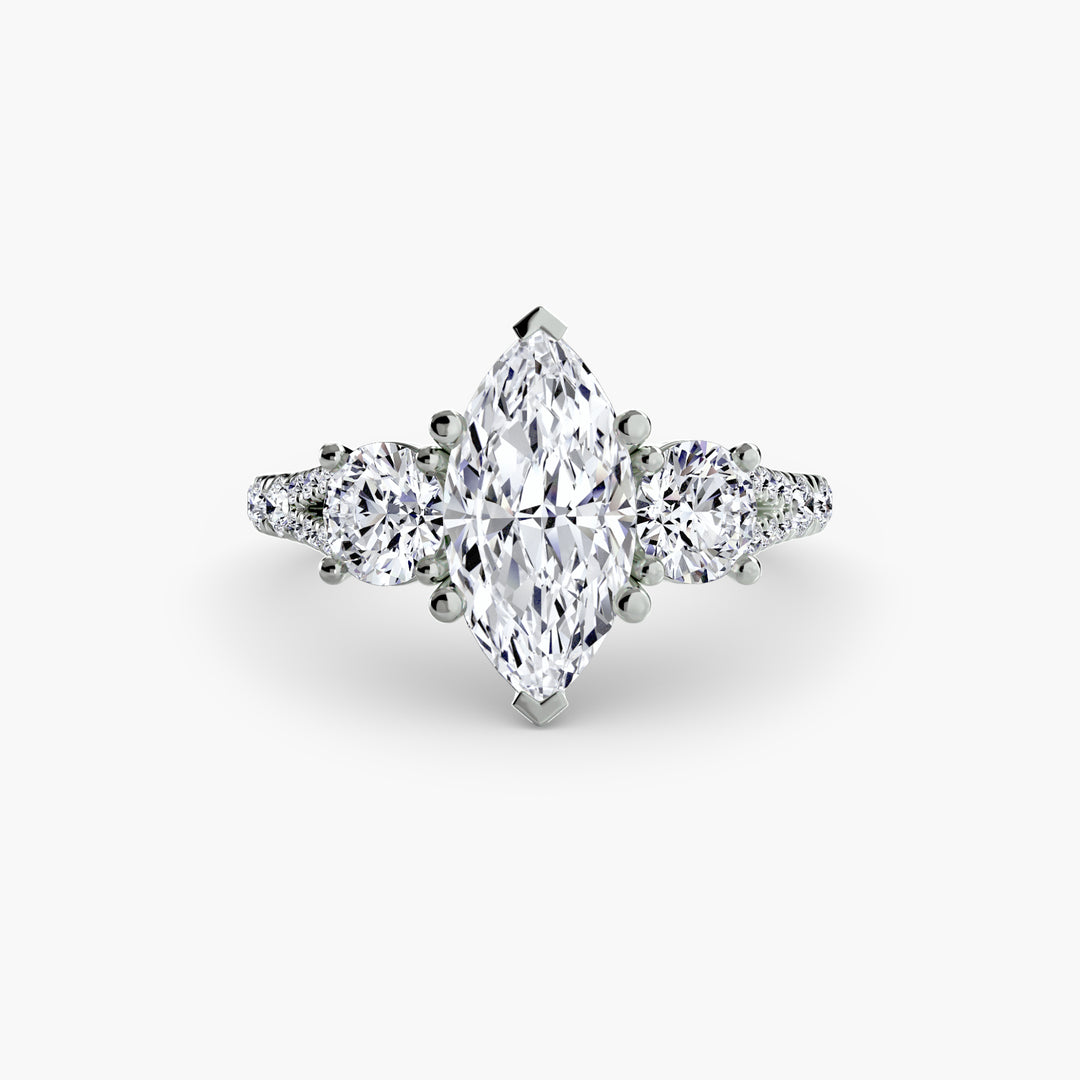 Three-Stone with Pavé Band 3