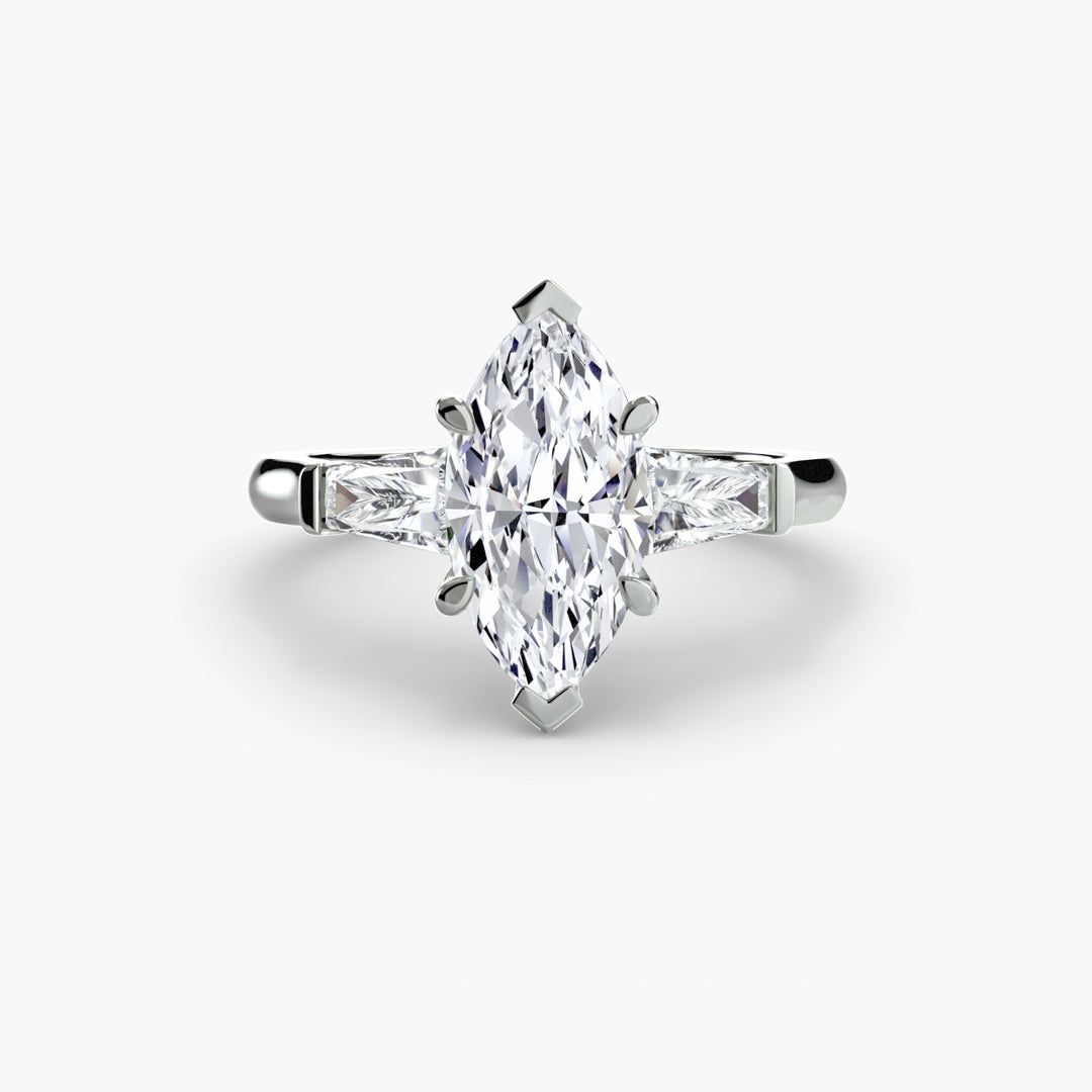 Three-Stone Ring (Baguette Side Stones)