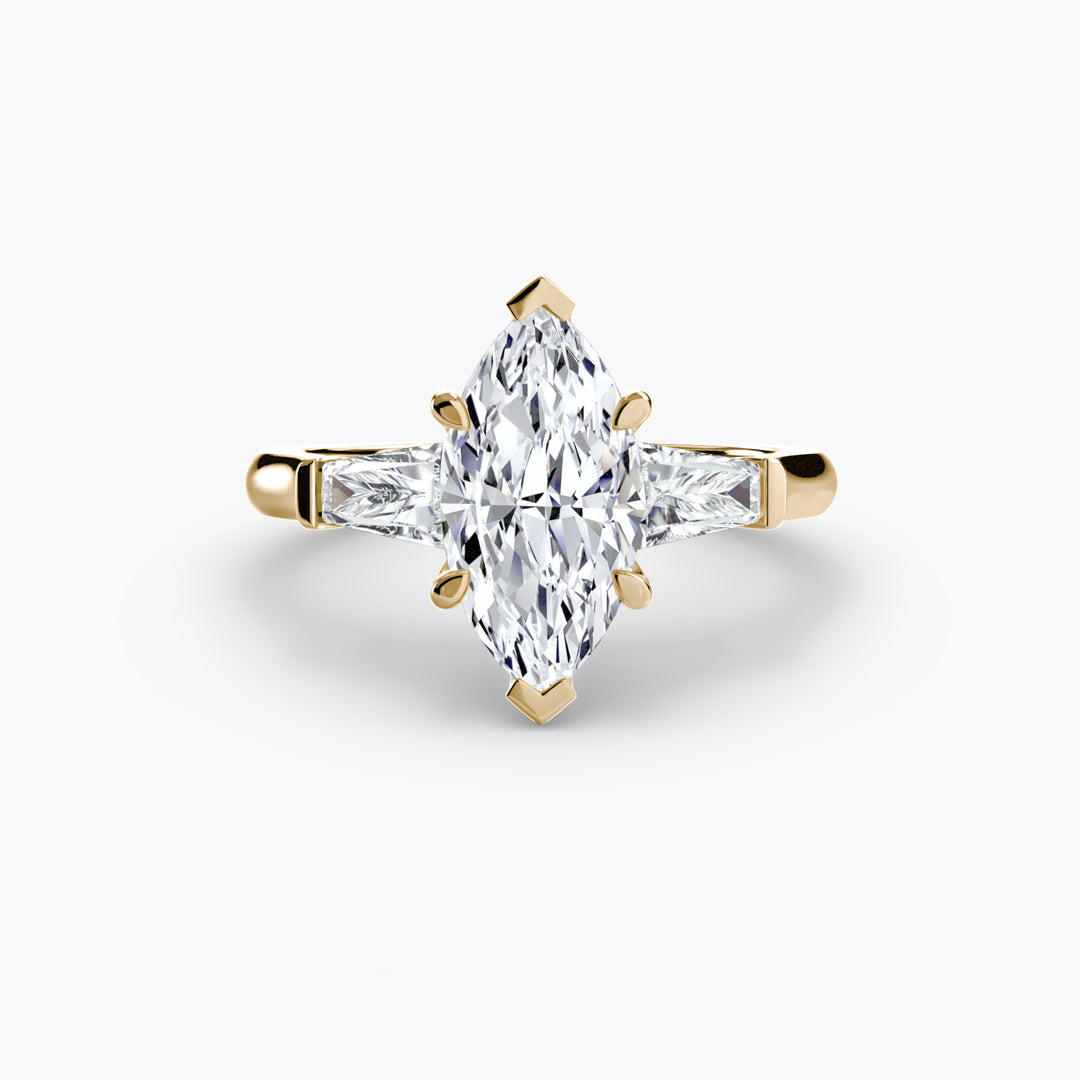 Three-Stone Ring (Baguette Side Stones)