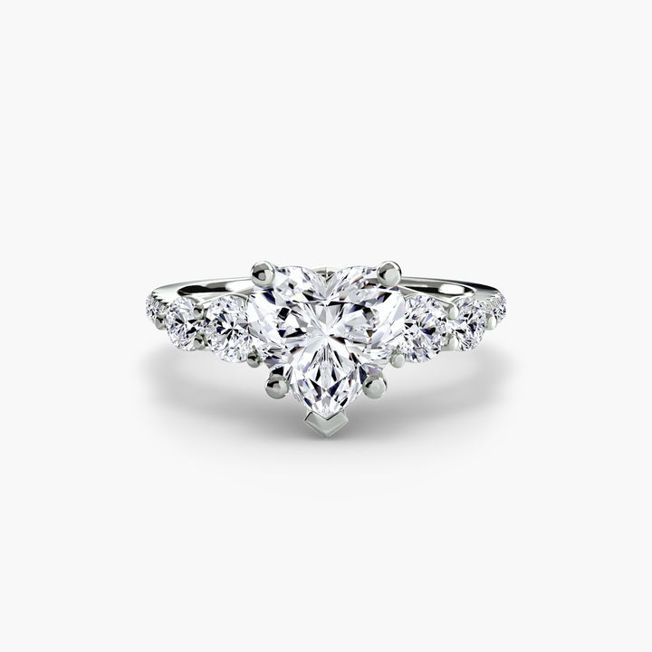 Five Stone Ring with Pavé Band
