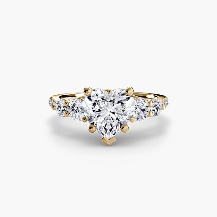 Five Stone Ring with Pavé Band