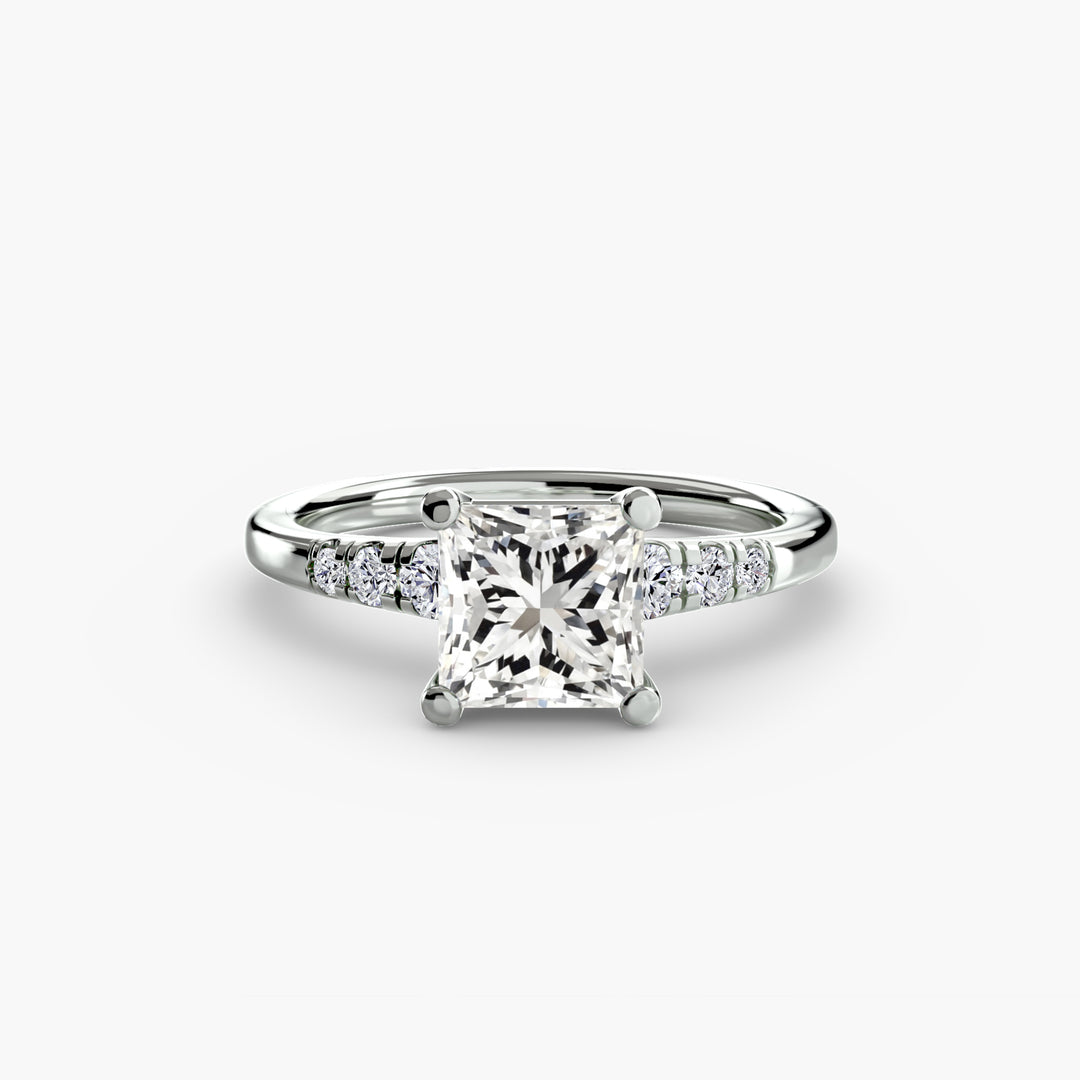 Solitaire with Shoulder Accents