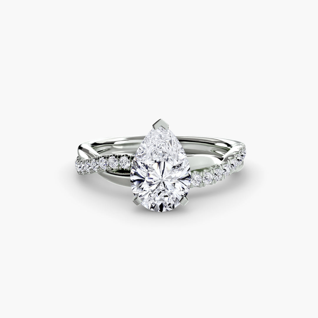 The Emerald Twist Pavé Ring