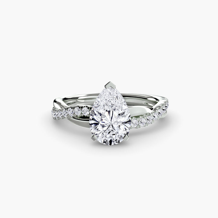 The Emerald Twist Pavé Ring